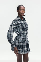 Bonifacia Grid Volanlı Etek Takımı